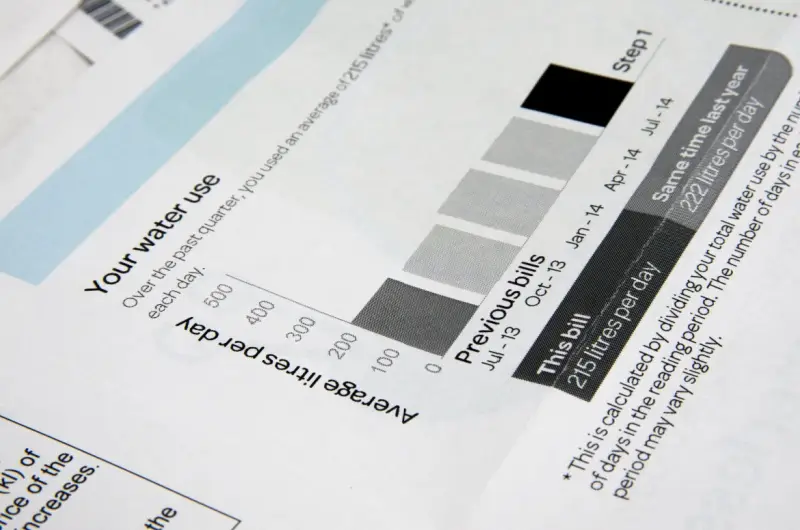 Water usage bill.