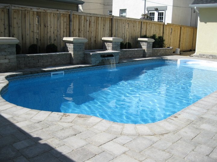 Hardscape around a pool